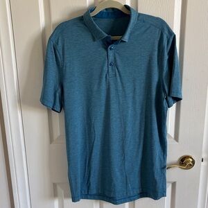 Lululemon Men's Blue Heather Polo Shirt L